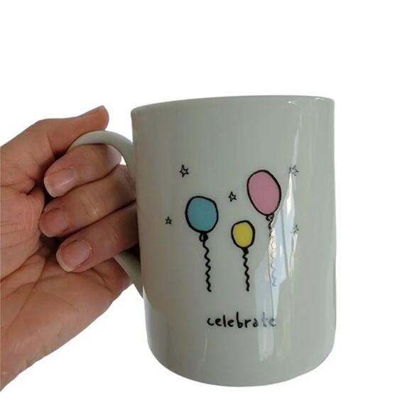 I Godinger & Co Birthday Celebration Mugs Set of 3 White Ceramic Coffee Cups - Picture 9 of 9